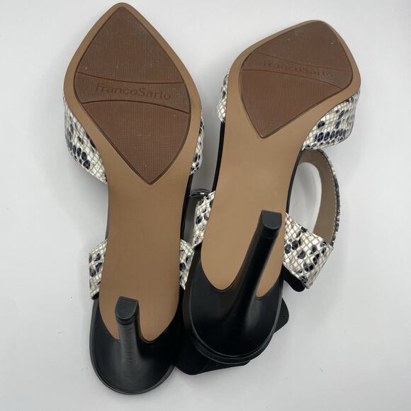 Franco Sarto Size 9.5 LIMA High Heels Leather Pointed Toe Snakeskin Print Pumps - Picture 6 of 6